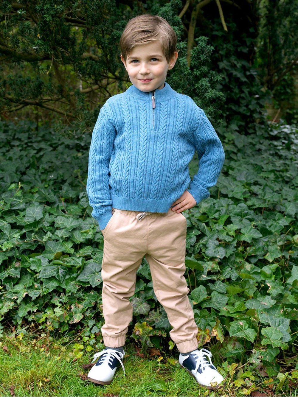 Rachel Riley Cable Knit Half-Zip Sweater - Picture 3 of 9